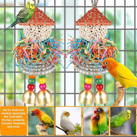 2PCS Bird Toys Parrot Foraging Shredder Hanging Toys Sola Balls - Image 2