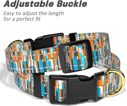 Reflective Dog Collar for Large Dogs, Cute Boho Adjustable Heavy-Duty Nylon - Image 6