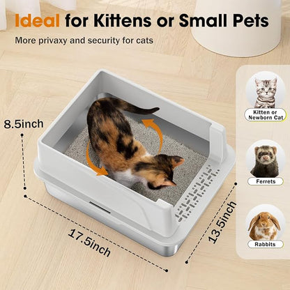 2PACK Stainless Steel Cat Litter Box - Image 4