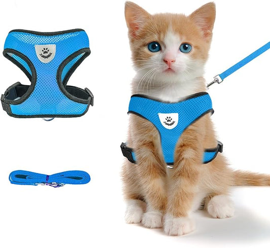 shudyear Summer cat Chest Harness and Leash, Anti-Escape Adjustable Soft mesh by Shudyear