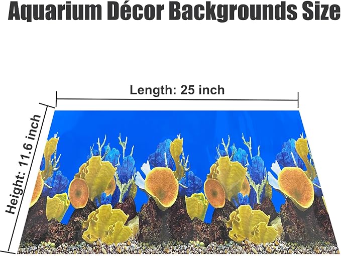 Aquarium Background Seabed Coral Rock Water Plants Fish Tank Backdrop 10 20 - Image 5