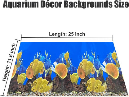 Aquarium Background Seabed Coral Rock Water Plants Fish Tank Backdrop 10 20 - Image 5