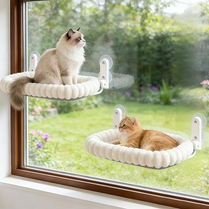 2PC Cat Window Perch with Bolster Foldable Cat Hammock Cushion Bed by Zoratoo