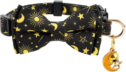 2 Pack Cotton Cat Collar with Bow Tie and Bell - Image 3