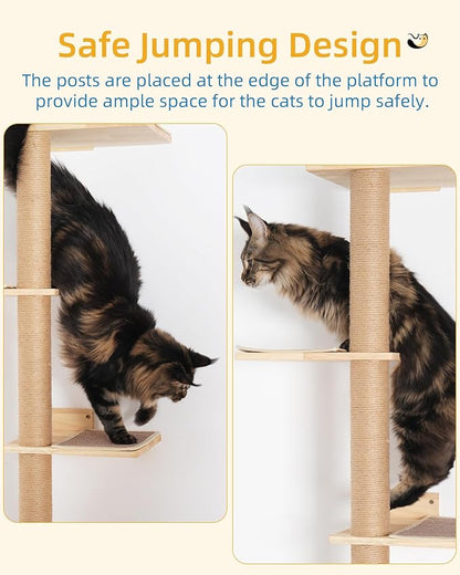 80inch Tall Cat Tree Wall Mount, 15.8in Top Perch Bed - Image 4