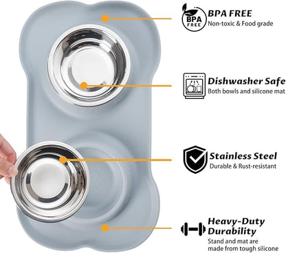 Hubulk Pet Dog Bowls 2 Stainless Steel Dog Bowl - Image 2