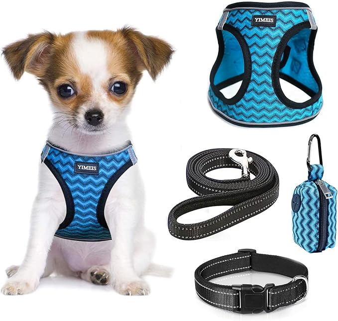 YIMEIS Dog Harness and Leash Set, No Pull Soft Mesh Pet Harness, Reflective by YIMEIS