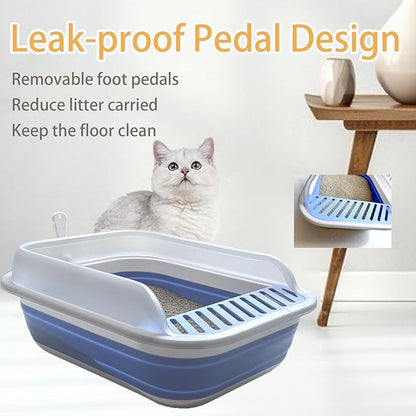 Collapsible Kitten Litter Box, Open Small Cat Litter Box - Image 7