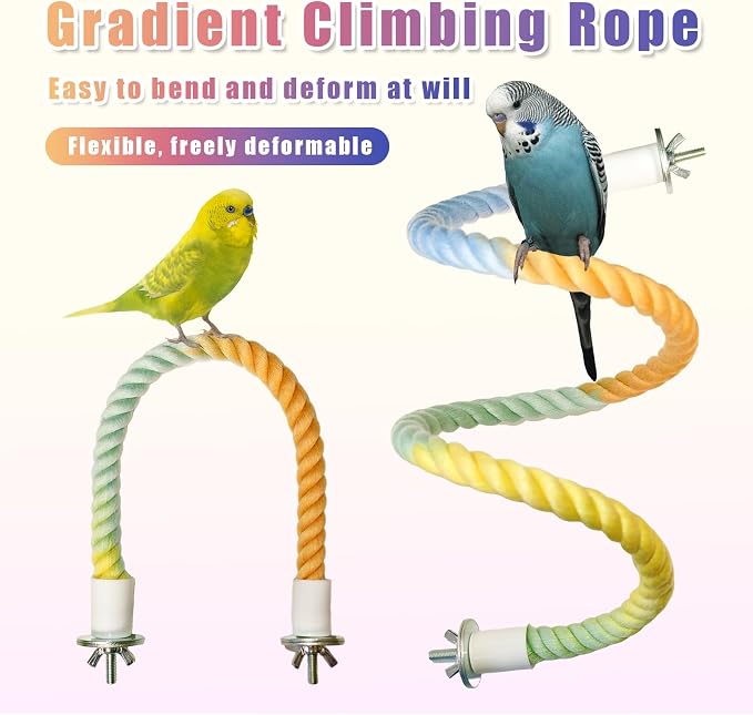 3PCS Parrot Perch, Soft Rope Bird Perches - Image 2