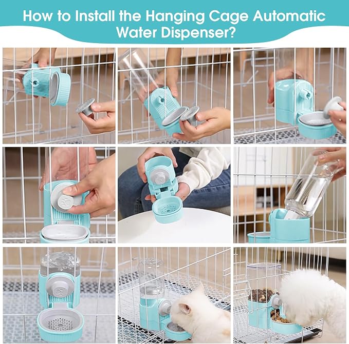 Yummy Sam Hanging Cage Automatic Small Pet Food Bowl Water Bottle Dispenser - Image 4