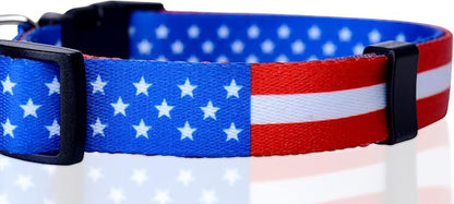 Native Pup American Flag Dog Collar- Red White and Blue- Patriotic Collars - Image 2