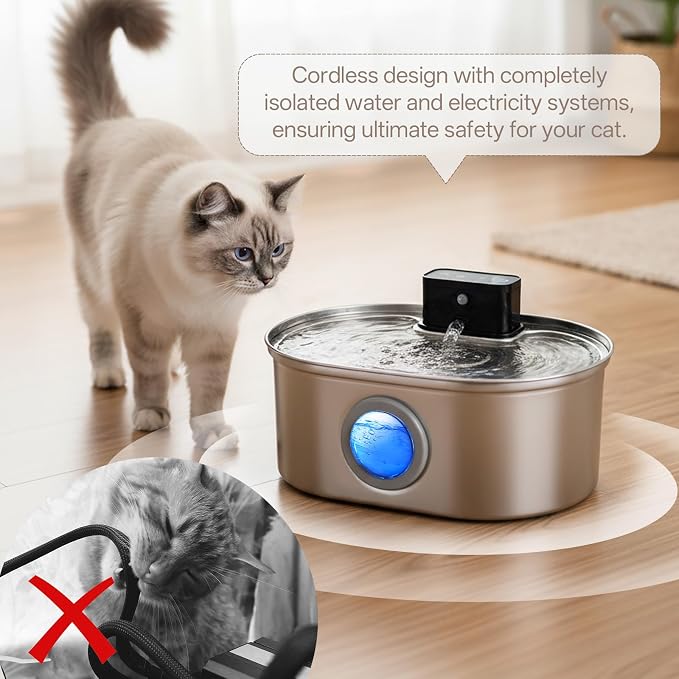 Cat Water Fountain Stainless Steel, 3.5L/118oz Large Capacity Automatic Cat - Image 4