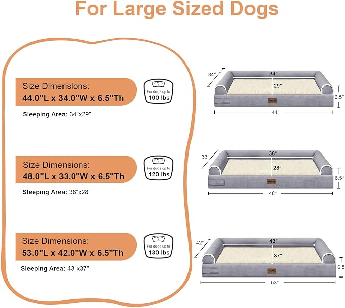 Large Dog Bed Orthopedic Washable: Jumbo Dog Bed Bolster Extra Large Dogs Egg - Image 6
