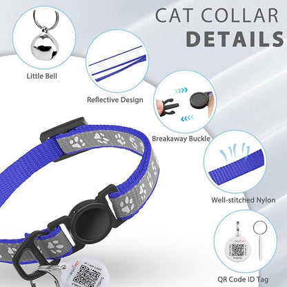 Cat Collar Breakaway with QR Code Name Tag, Reflective Kitten Collars with Bell - Image 7