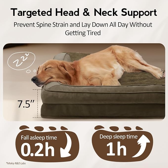 Large Orthopedic Dog Bed with Sides Big Dog Beds with Removable Washable Cover - Image 3