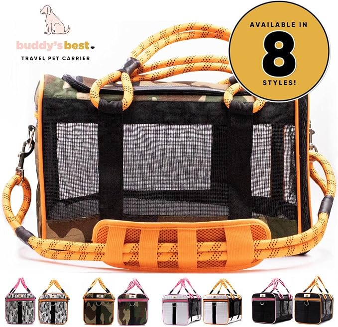 Buddy's Best Airline Approved Pet Carrier Black & Pink Heavy Duty, Fits Under - Image 3