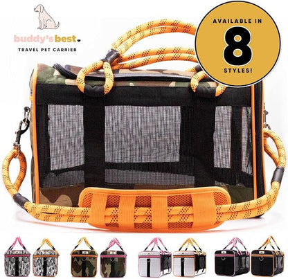 Buddy's Best Airline Approved Pet Carrier Black & Pink Heavy Duty, Fits Under - Image 3