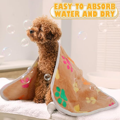 Chumia 18 Pcs Fleece Pet Blanket Soft Warm Sleep Mat Fluffy Cute Puppy Supplies - Image 7