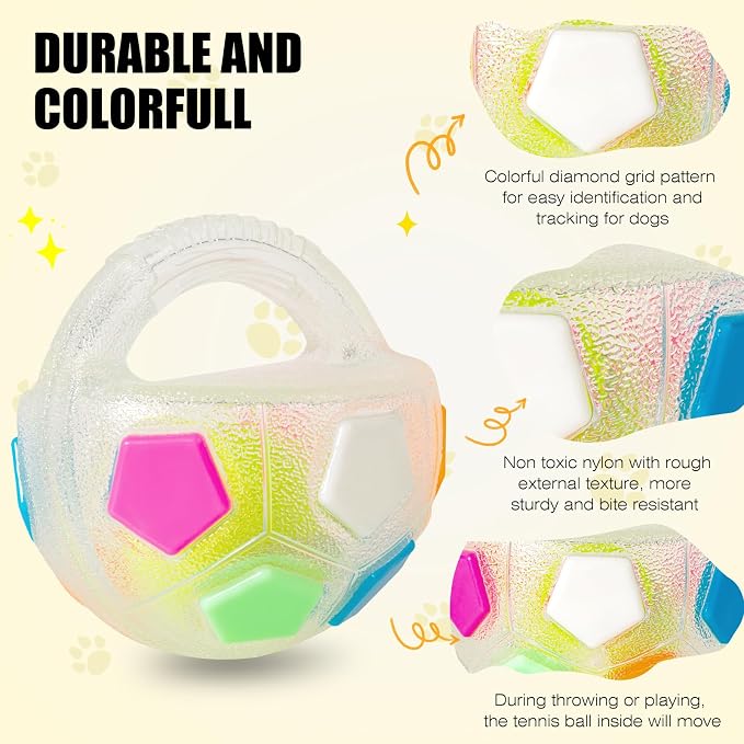 Dog Toy Ball with Handle, Toss and Fetch Play, Interactive Ball - Image 5