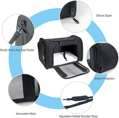 Soft Sided Carrier for Small Medium Cats Dogs, Removable Pad Collapsible Travel - Image 6