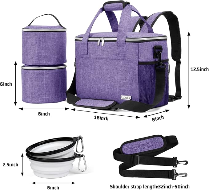 BAGLHER Dog Travel Bag Backpack Pet Supplies Backpack 5-Piece Set - Image 6