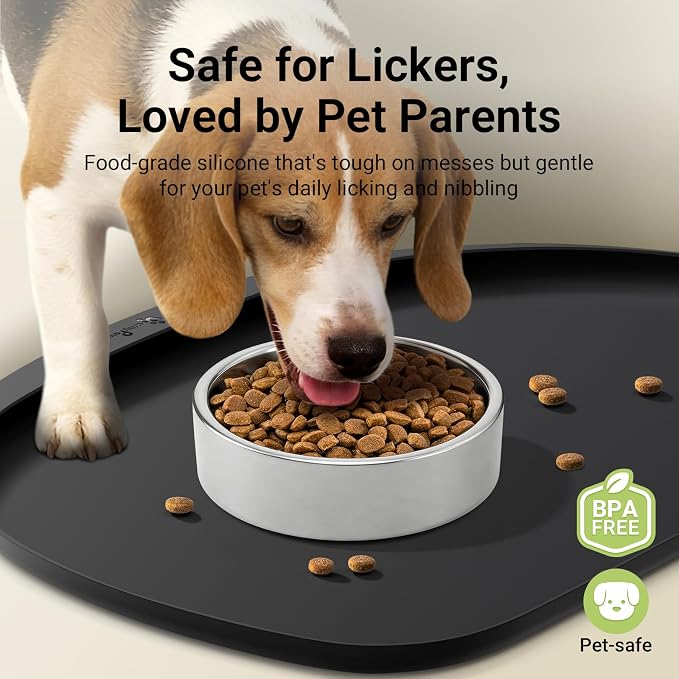 DownyPaws Dog Food Mats for Floors Waterproof, BPA Free Silicone Dog Bowl Mat - Image 2