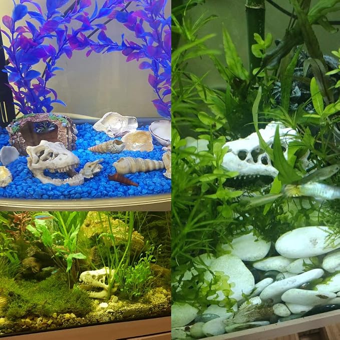 Resin Dinosaur Skull Aquarium Ornament Mini Dinosaur Tank Decoration Betta Fish - Image 3
