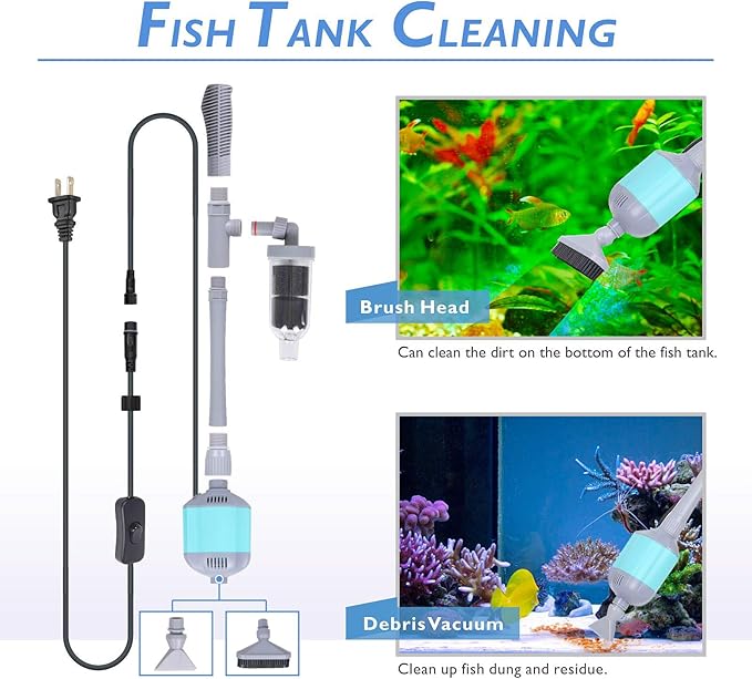 hygger 360GPH Electric Aquarium Gravel Cleaner, 5 in 1 Automatic Fish Tank - Image 4