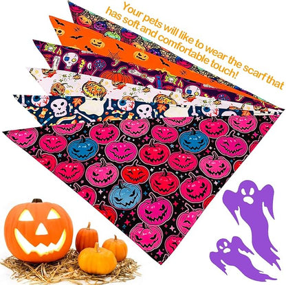 PET SHOW 50 Pack Halloween Small Dog Bandanas Girl Boy Pumpkin Bat Ghost Cat - Image 4