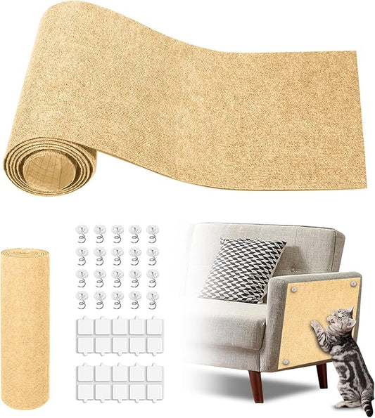 Cat Scratch Mat, 118.5"x17.4" Trimmable Self-Adhesive Cat Scratch Furniture by GMEZZO