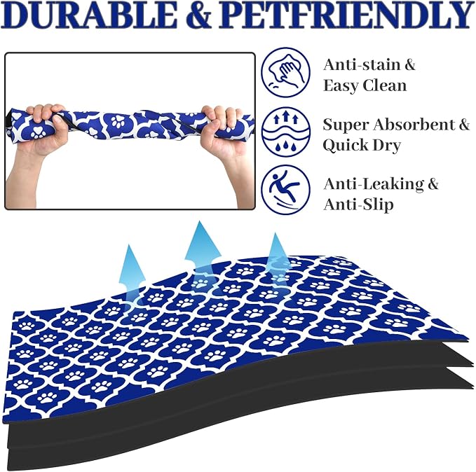 Dog Food Mat 12X20 Inch Pet Feeding Absorbent Mats - Image 2