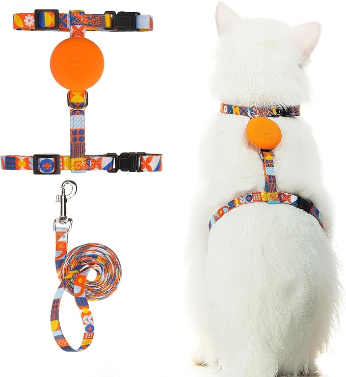 PUPTECK Adjustable Cat Harness and Leash Set Escape Proof Kitten Strap Collar by PUPTECK
