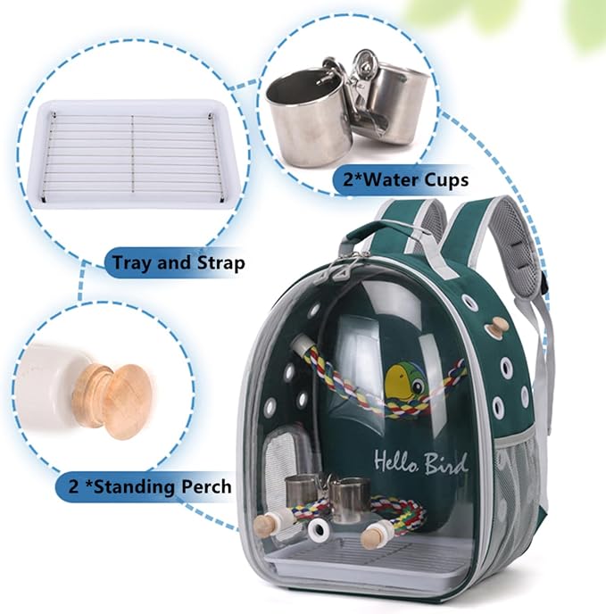 Bird Traval Carrier Cage, Vet Transport Book Bag - Image 3