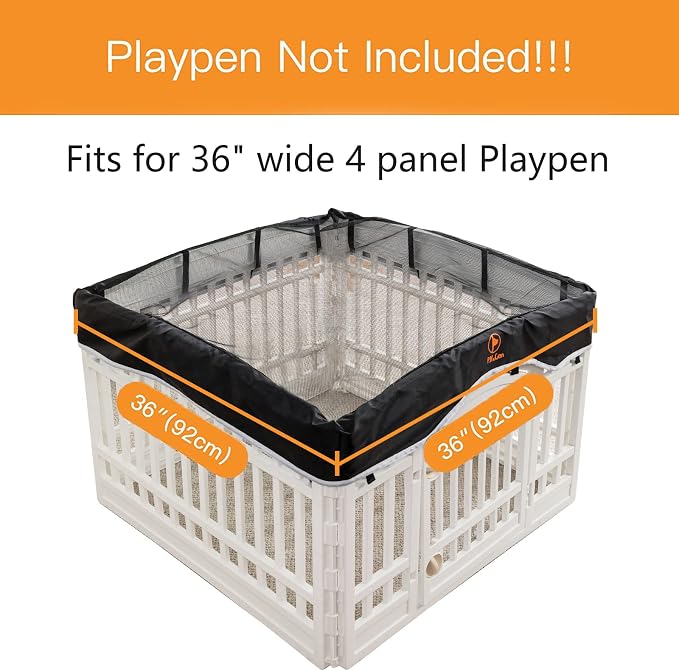 PJYuCien Dog Playpen Mesh Top Cover, Fits 36 Inch 4 Panels Regular Square - Image 3