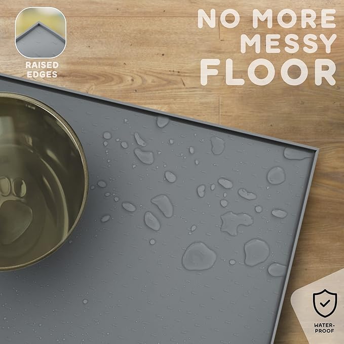 Dog Food Mat - 24x15 Raised Edges Dogs Mat - Image 5
