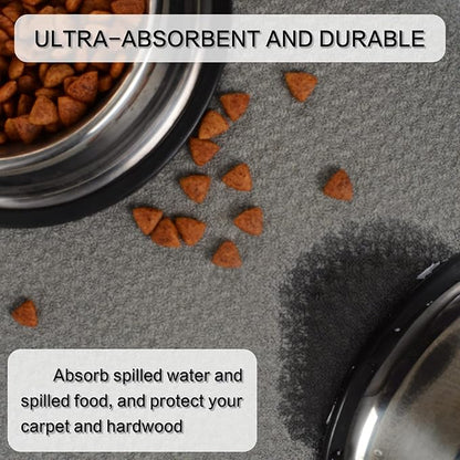 SINLAND Microfiber Pet Bowl Mat Dog Cats Feeding Mats - Image 4