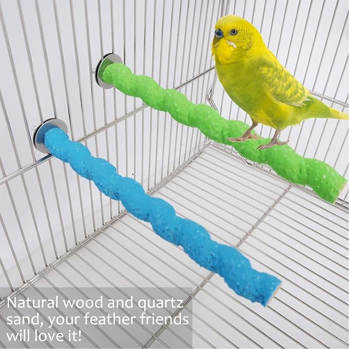 kathson 5 PCS Bird Perch Parrot Stand Cage Accessories Natural Wooden Stick Paw - Image 6