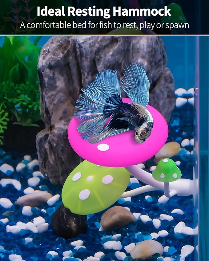 Uniclife Betta Mushroom Hammock Soft Aquarium Rest Bed Fish Breeding Playing Pad - Image 2