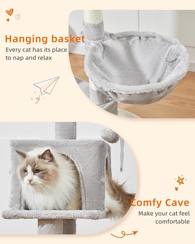 Taoqimiao Cat Tree, 49-Inch Cat Tower - Image 5