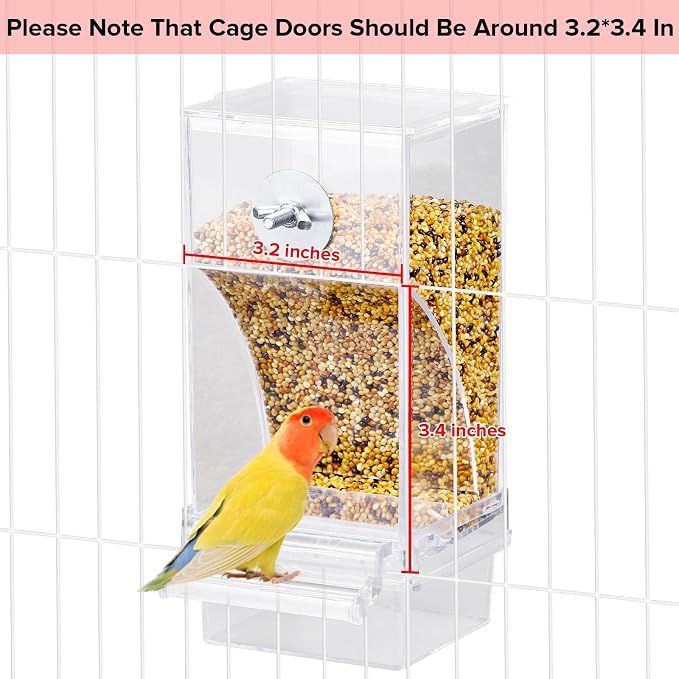 No Mess Bird Feeder Water Dispenser Set, Parakeet Cage Accessories, Bird Feeder - Image 5