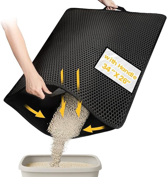 Cat Litter Mat, Upgrade Super Waterproof Back Layer Litter Box Mat, Non Slip by Conlun