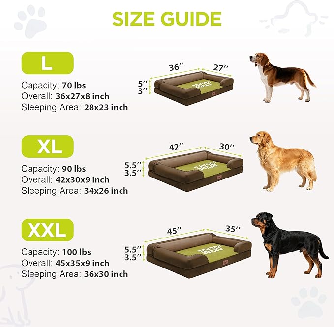 Orthopedic Dog Bed for Extra Large Dogs, XXL Waterproof Egg Crate Memory Foam - Image 4