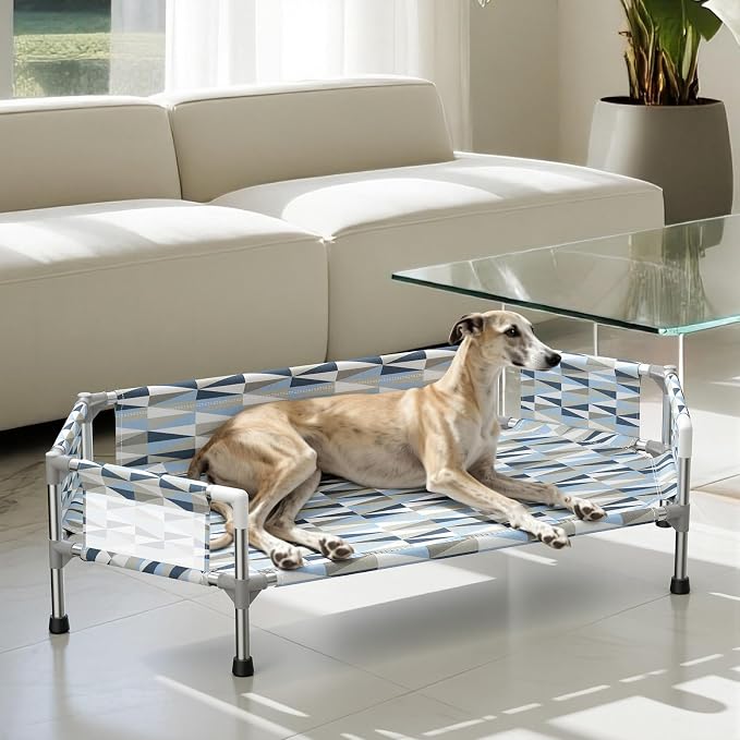 Elevated Dog Bed with Guardrail, Cooling Outdoor Pet Cot with 5-Sided - Image 6