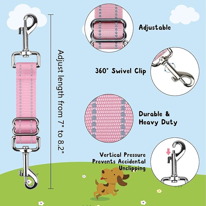 YUEPET Dog Safety Collar Clips 2 Pack Adjustable Prong Collar Backup Clips - Image 2