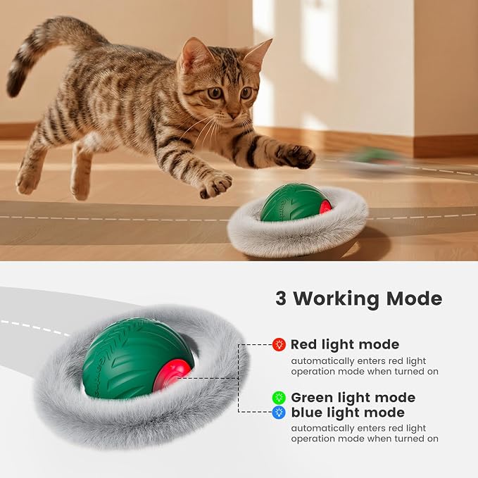 Gardner Pet Interactive Cat Toys Ball, Self Moving Ball in 4 Holes Play Mat - Image 6