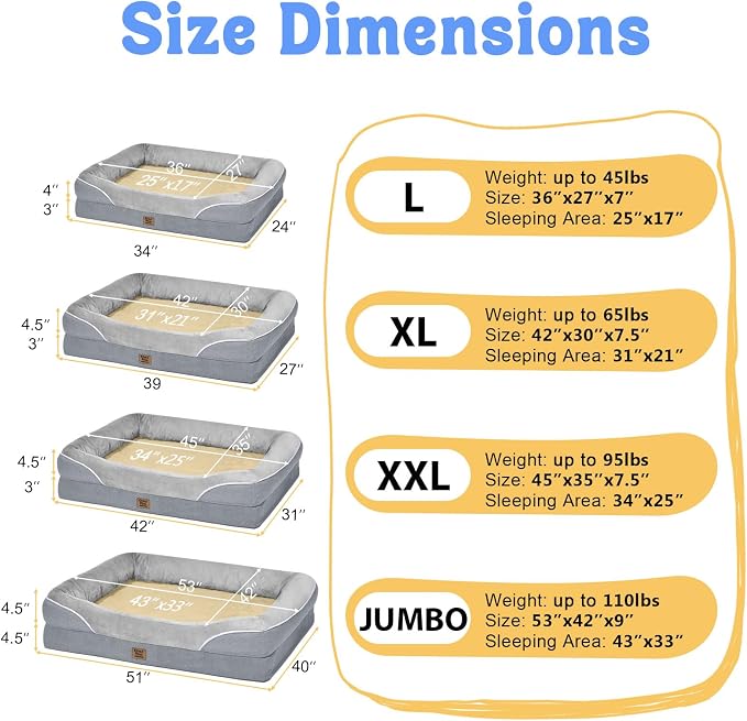 Orthopedic Removable Large Dog Bed -XL Large Dog Bed - Image 7