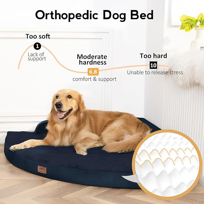 Large Orthopedic Dog Bed with Sides XXXL Dog Beds with Removable Washable Cover - Image 2