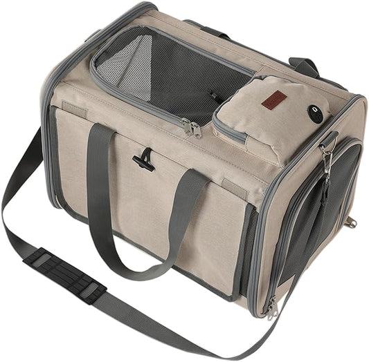 Small Dogs Carriers Airline Approved Khaki Softside Cats Carrier Travel Bag by PATAZONE