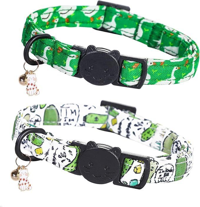 Cat Collar-2 Pack Cat Collars Goose & Dill Cat Collar Breakaway by BoboRainbow