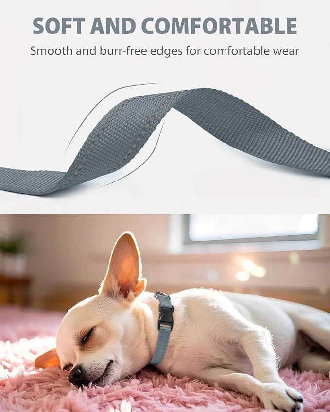 Joytale Small Dog Collar, Reflective and Adjustable Nylon Collar - Image 3